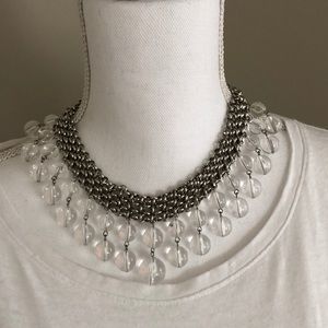 Silver and lucite ball choker necklace.